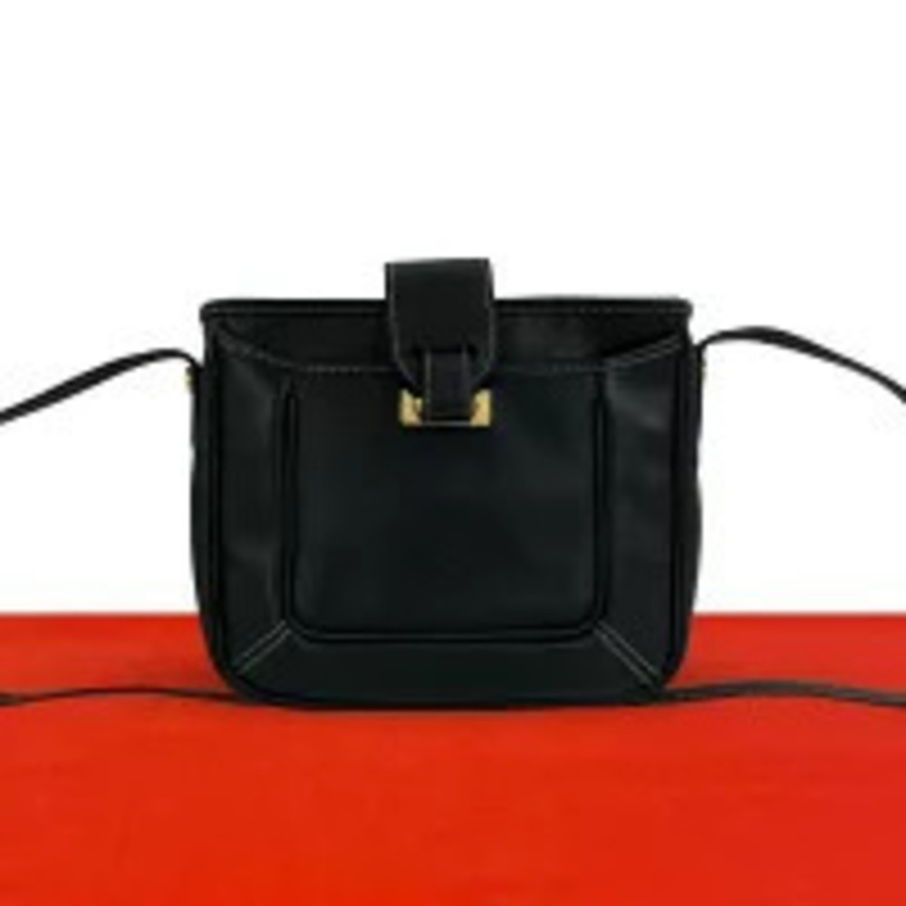 Loewe Anagram Leather Sacoche Pouch Shoulder Bag Black